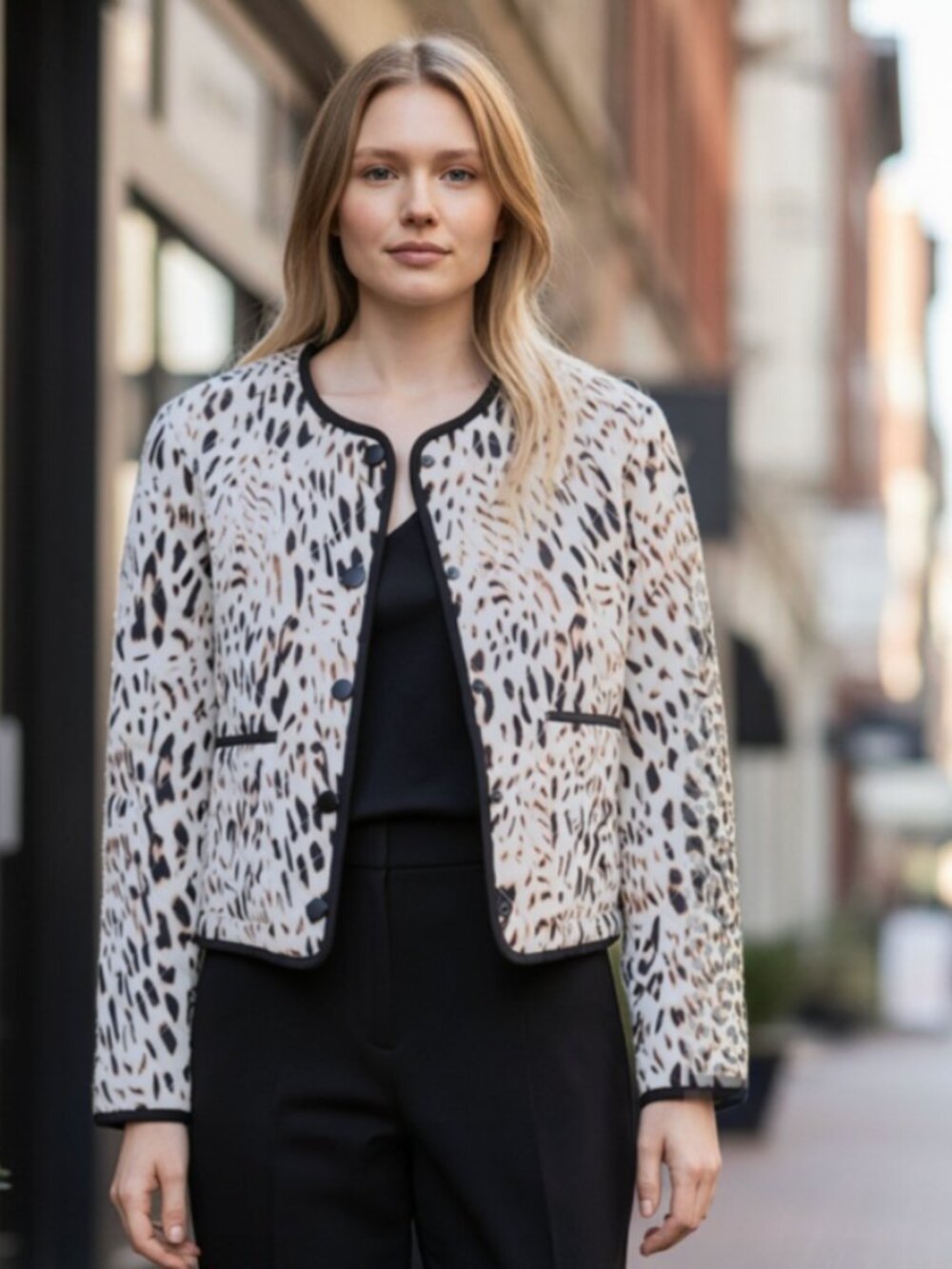 NWT Sanctuary Floral Quilted Jacket Medium, ANIMAL CULTURE WHITE